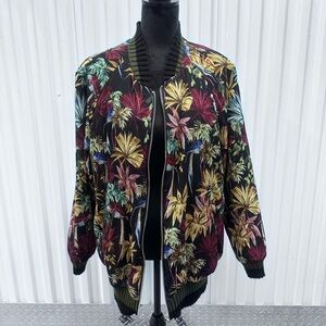 Zara Multicolor Floral Bomber Jacket